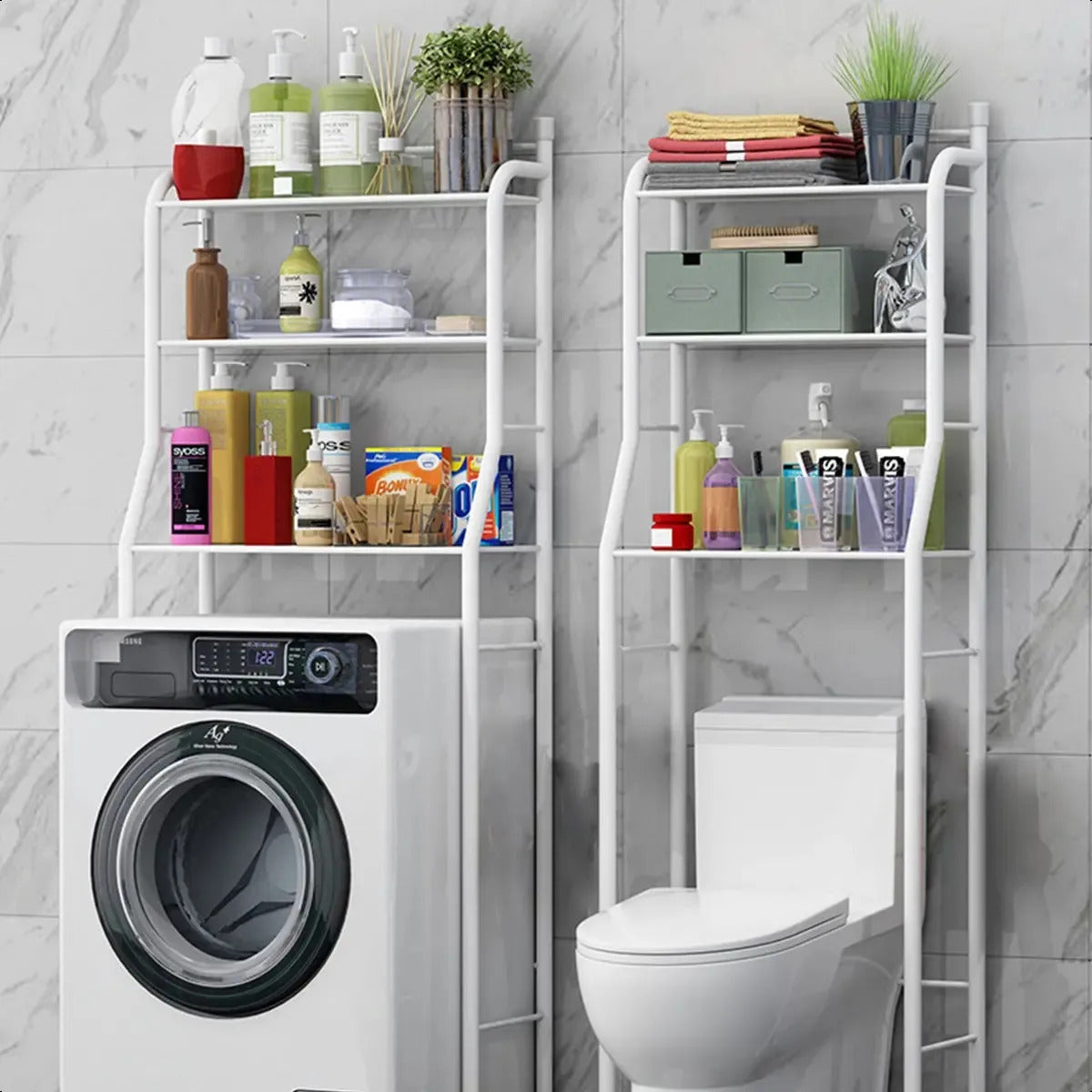 Estante Organizador De Lavadora Baño Metalico Rack 3 Niveles