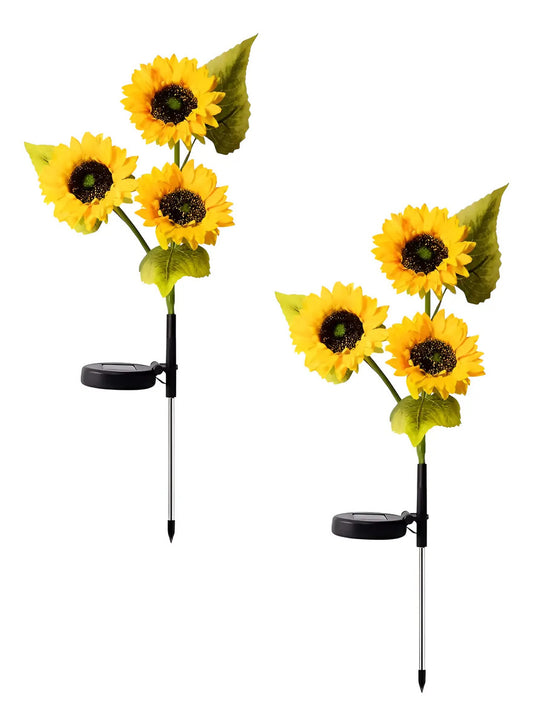 X2 Girasoles Led Solares Decoracion Patio Cesped Calido