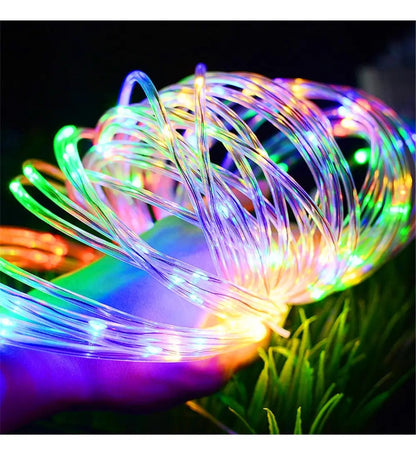 Manguera Luces Led Solar 20m Multicolor Navidad Decoración