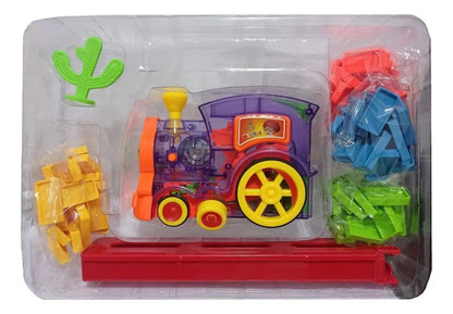 Tren Domino Mágico Para Niños 80 Pcs Luces Y Sonidos +3años