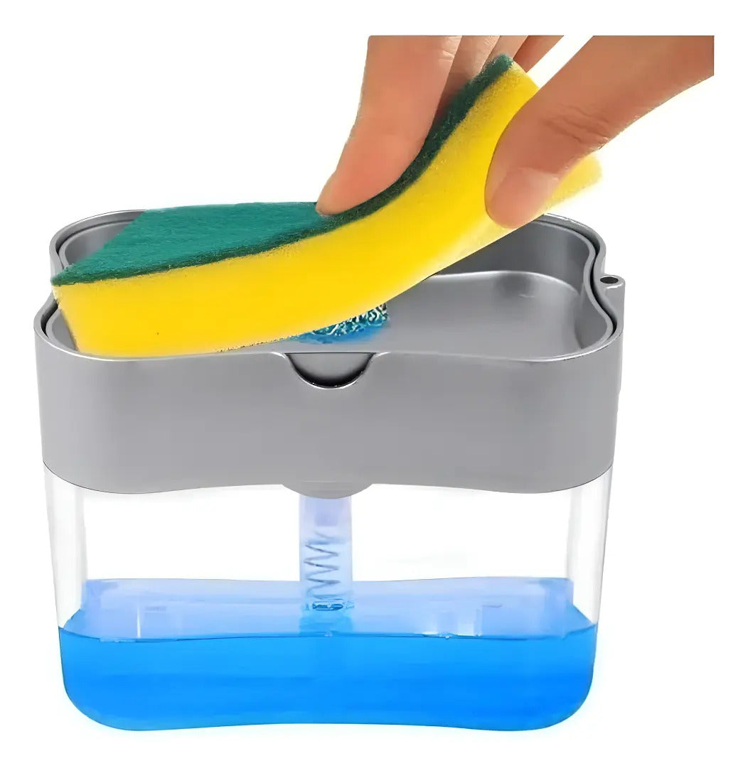 Dispensador De Lava Lozas Manual Para Cocina + Esponja