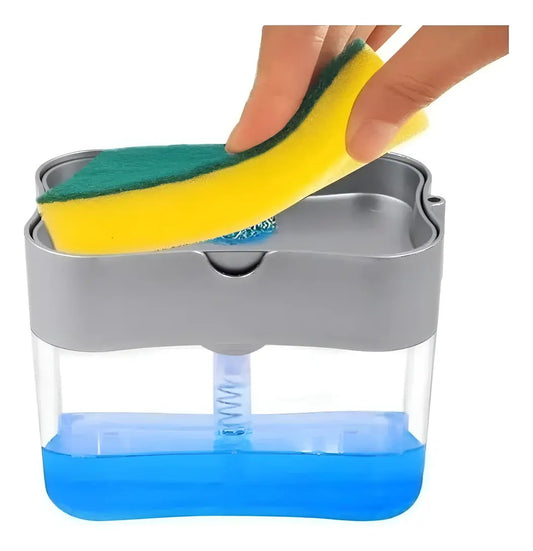 Dispensador De Lava Lozas Manual Para Cocina + Esponja