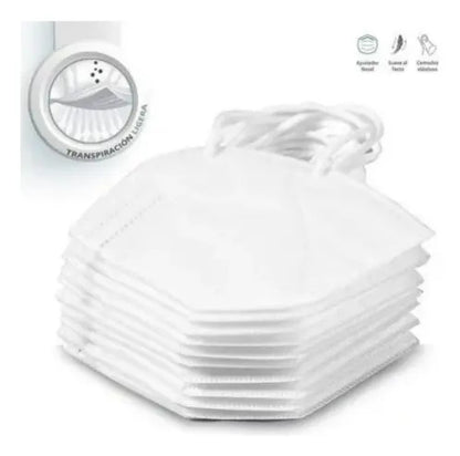 Mascarillas De Protección Kn95 Colores Blanco y Negro, Pack de 10, 50 y 100 unidades