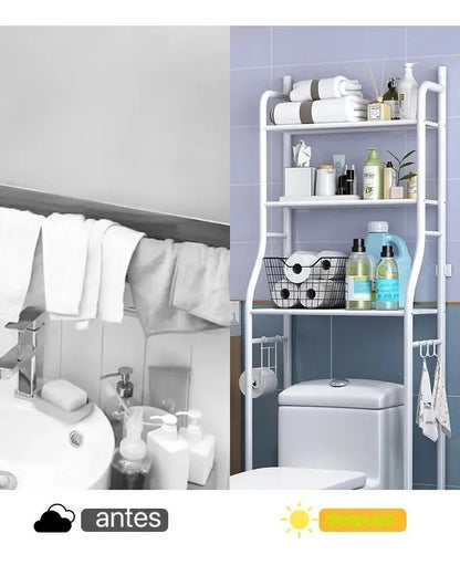 Estante Mueble Organizador Baño 3 Niveles Repisa Blanco