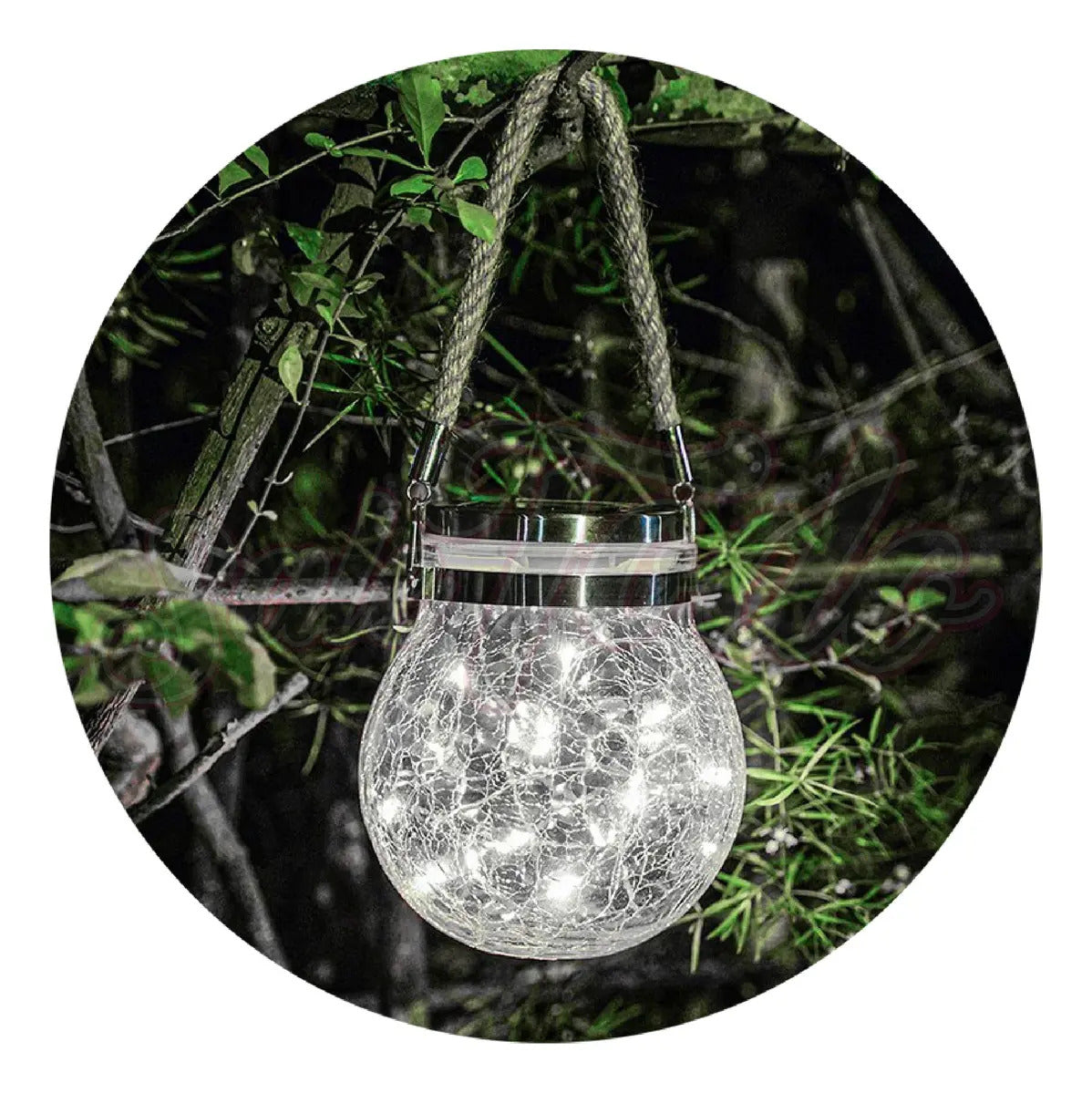 Lámpara Esfera LED Solar de Cristal Agrietado – Variedad de Colores