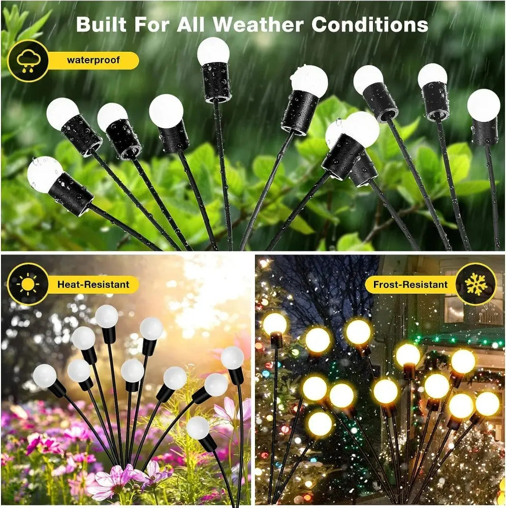 Pack 2 Luces LED Solares Luciérnaga 6 LED – Decoración para Jardín