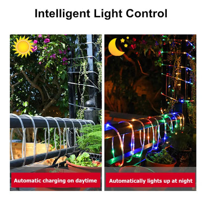 Manguera Luces Led Solar 10m Multicolor Navidad Decoración