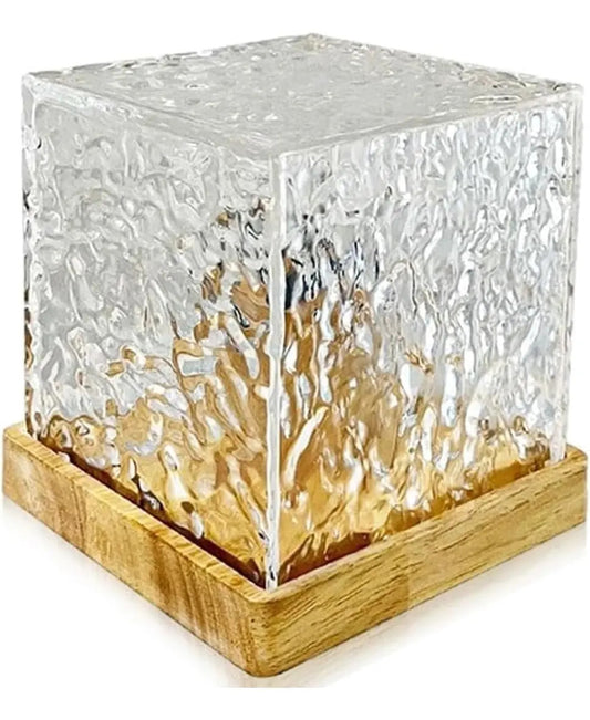 Lampara Agua Aurora Boreal Cubo Luz De Noche Rgb 16 Colores