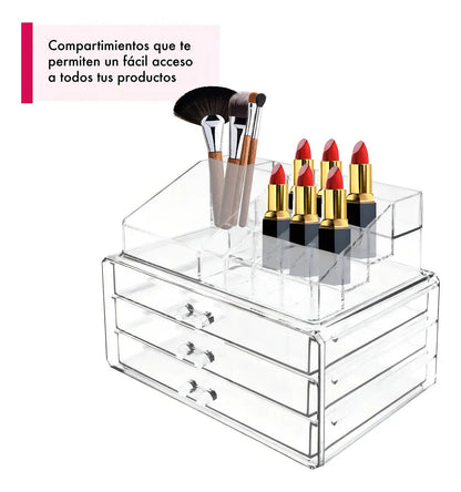 Organizador Acrilico Cosmeticos  Maquillaje Joyas Espejo