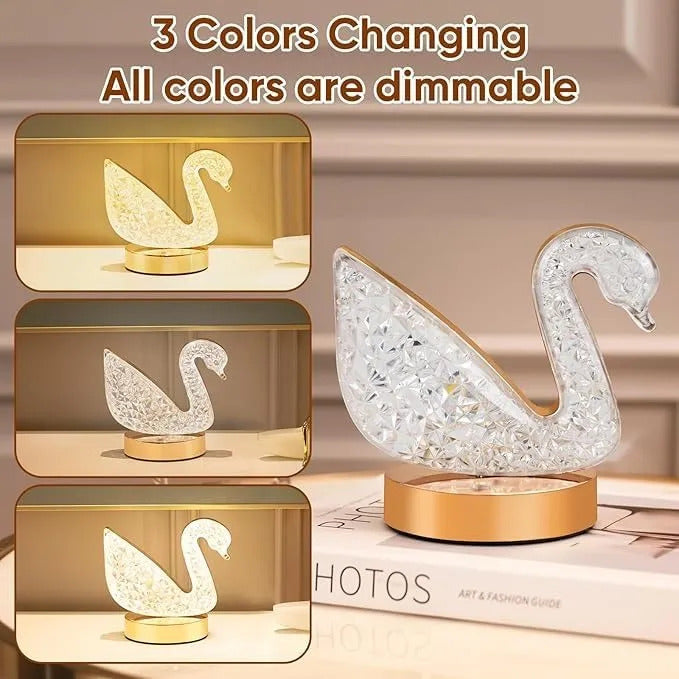 Lampara Escritorio Luz Led Decorativa Cisne Luna Estrella
