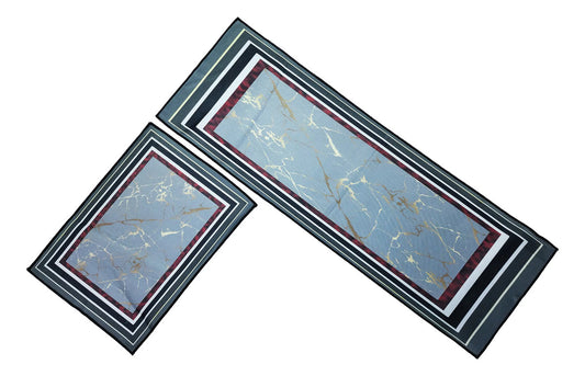Alfombra Para Cocina Piso Baño Antideslizante Set 2 En 1 Figuras Geometricas