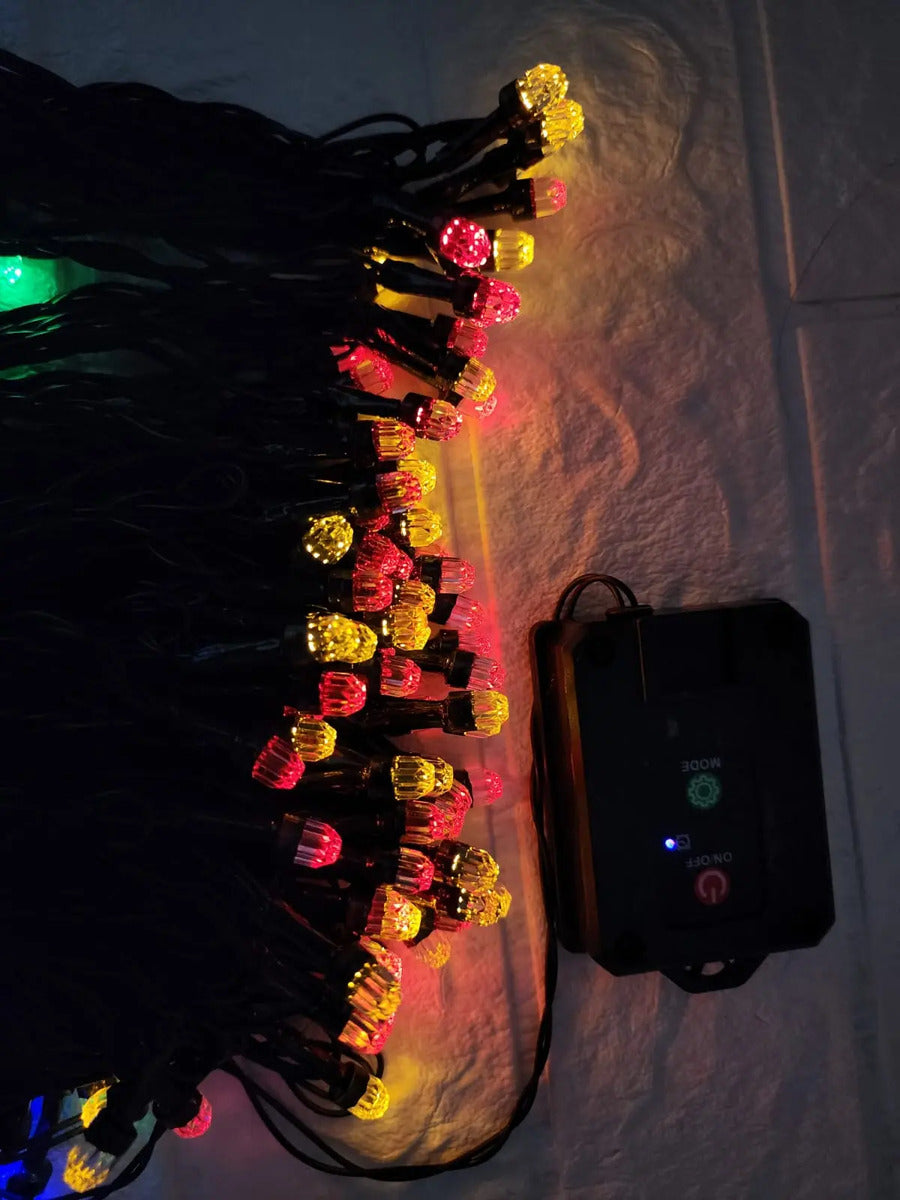 Luces Guirnaldas Solar Led Cristal Gema Navidad Decoración Variedad