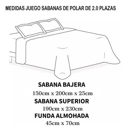 Juego De Sabanas Polar Cyc 2 Plazas Variedad De Colores