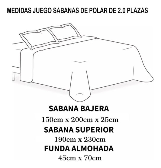 Juego De Sabanas Polar Cyc 2 Plazas Variedad De Colores