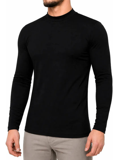 Camiseta Primera Capa Polar Hombre Cuello Semi Alto Slim Fit