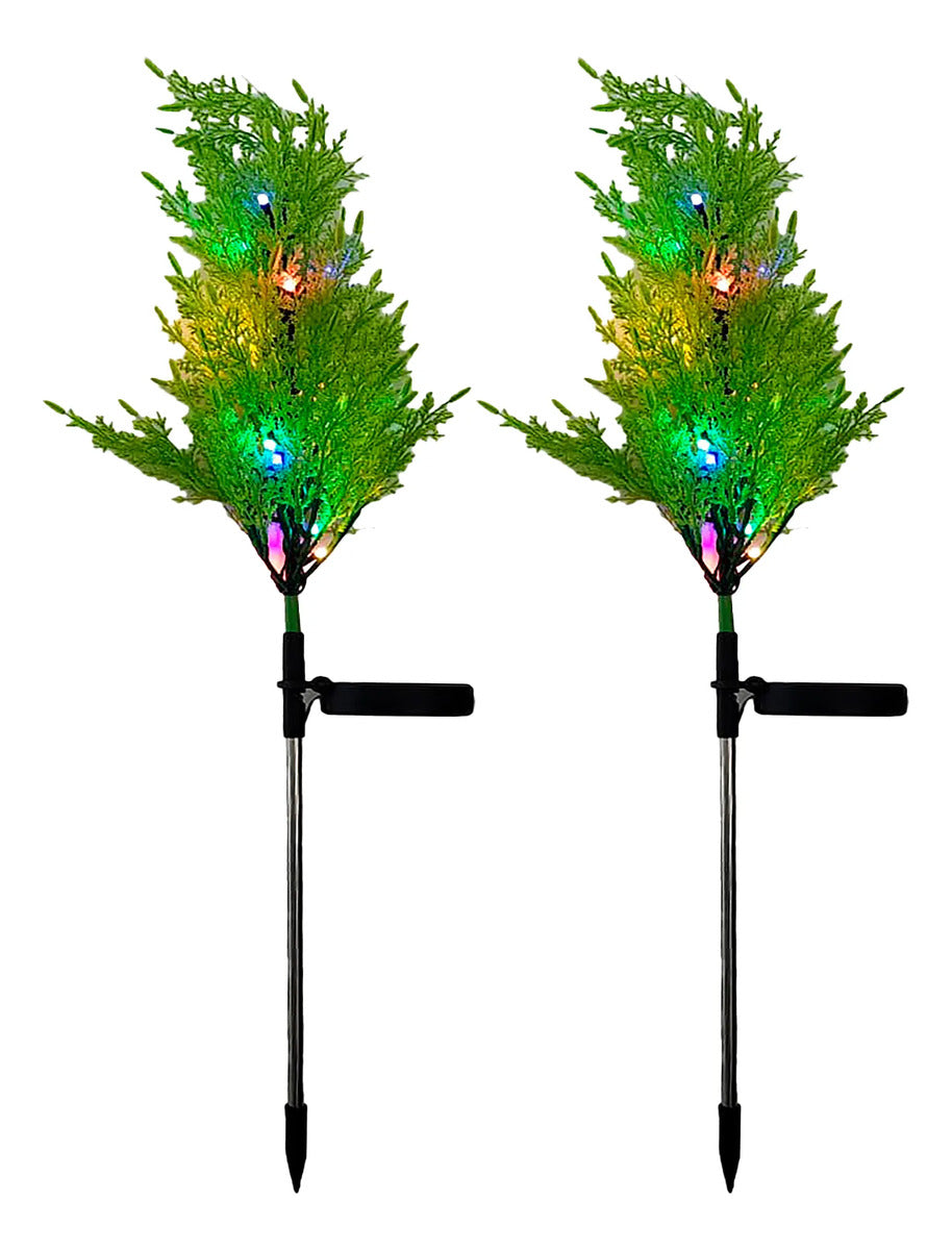 Pack 2 Luces LED Solares Decorativas para Jardín – Diseño Pino
