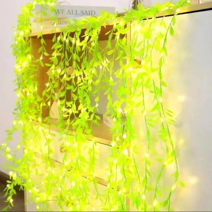 Guirnalda Hojitas Artificial Led Enchufe 3x0,9m Jardín Navid