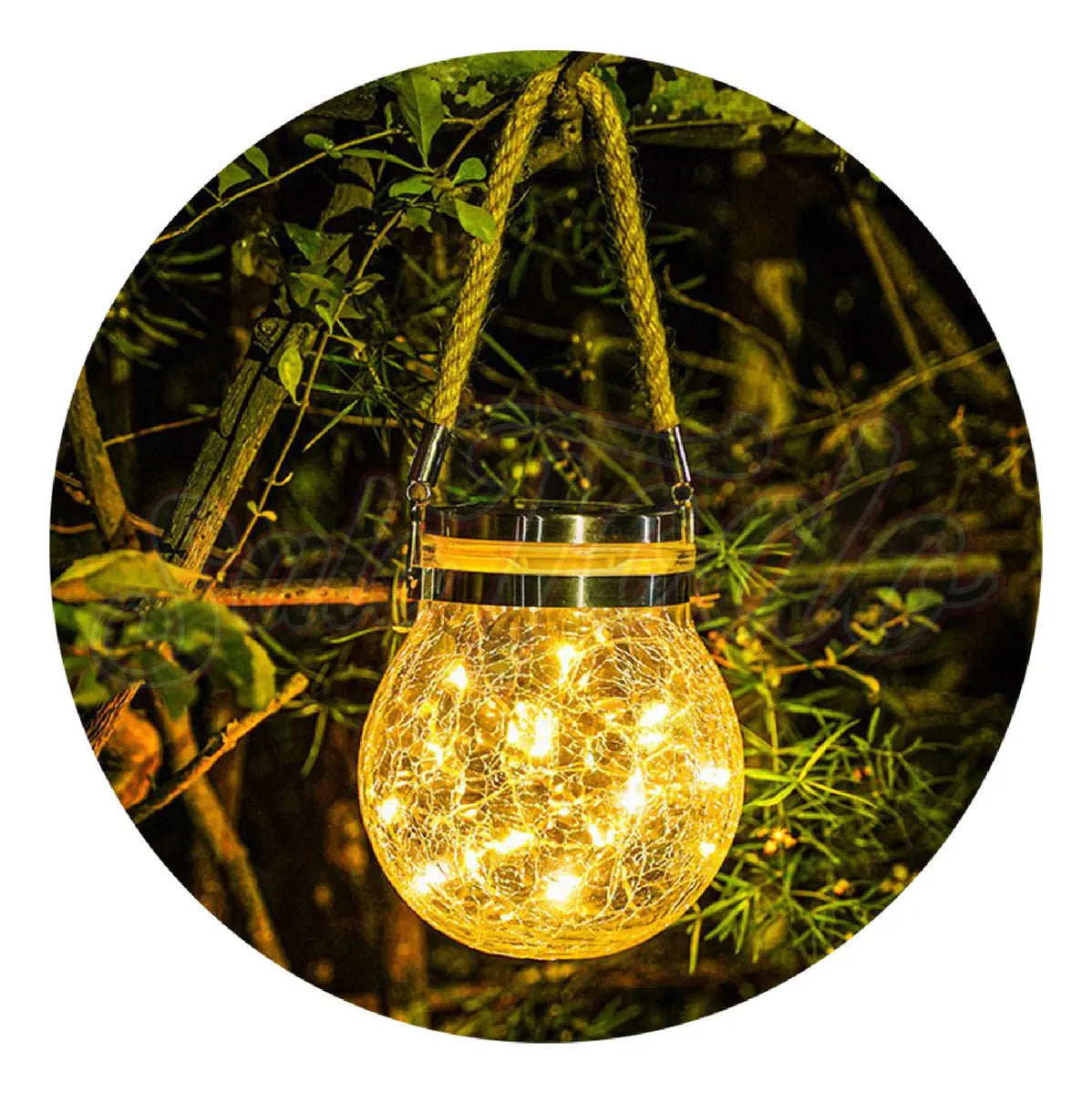 Lámpara Esfera LED Solar de Cristal Agrietado – Variedad de Colores