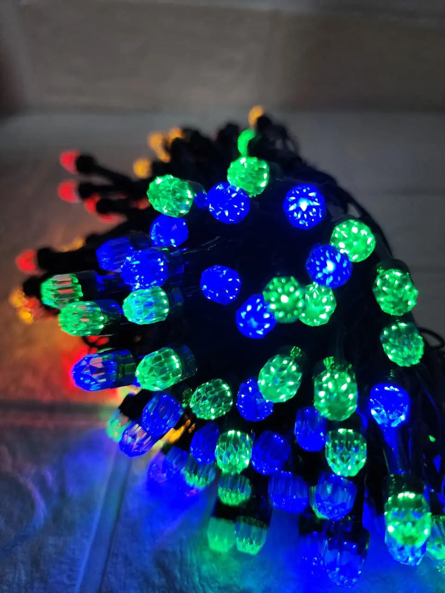 Luces Guirnaldas Solar Led Cristal Gema Navidad Decoración Variedad