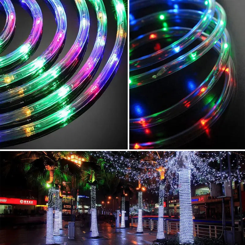 Manguera Luces Led Solar 50m Multicolor Navidad Decoración