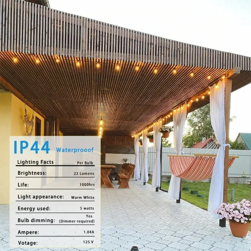 Guirnalda 10 Ampolletas Led Multicolor Solar Terraza Patio