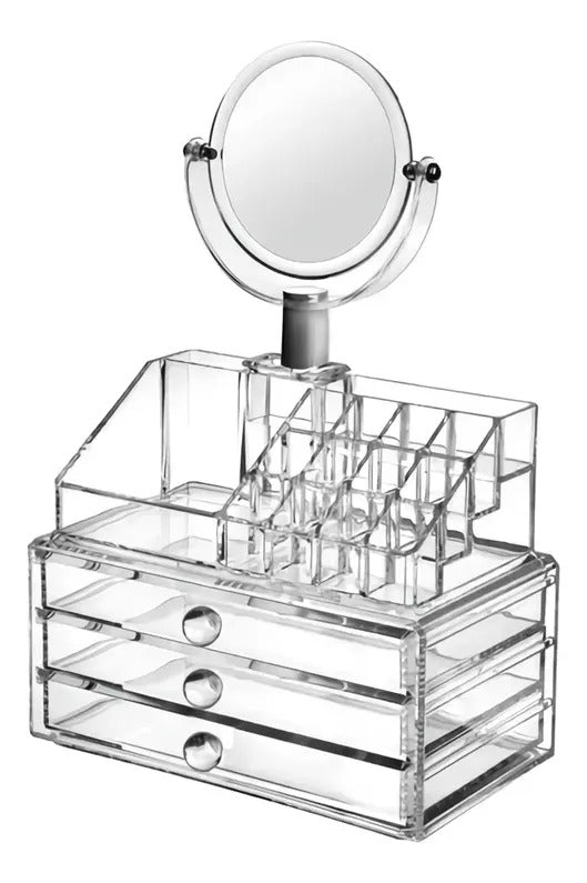 Organizador Acrilico Cosmeticos  Maquillaje Joyas Espejo