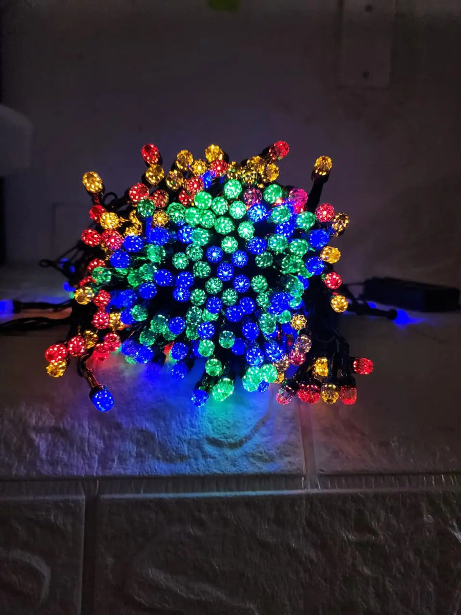 Luces Guirnaldas Solar Led Cristal Gema Navidad Decoración Variedad