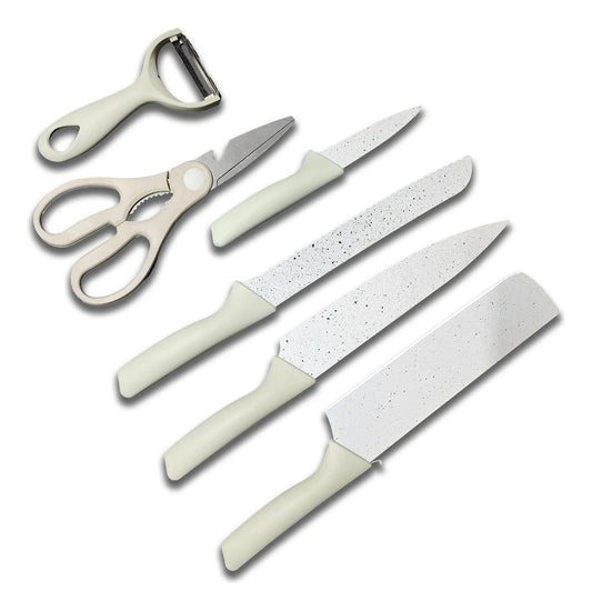 Set de Cuchillos de Cocina Acero Inoxidable 6 Piezas – Cuchillos, Tijeras y Pelapapas