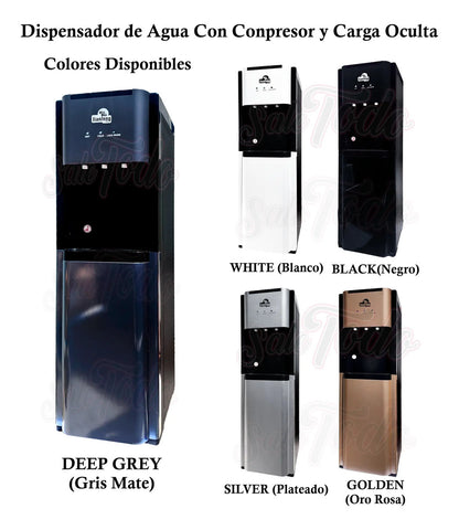 Dispensador Compresor Agua Natural Fría Caliente Carga Ocult