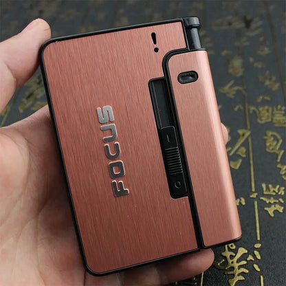 Estuche Automático Portátil Para 10 Cigarros Y Encendedor