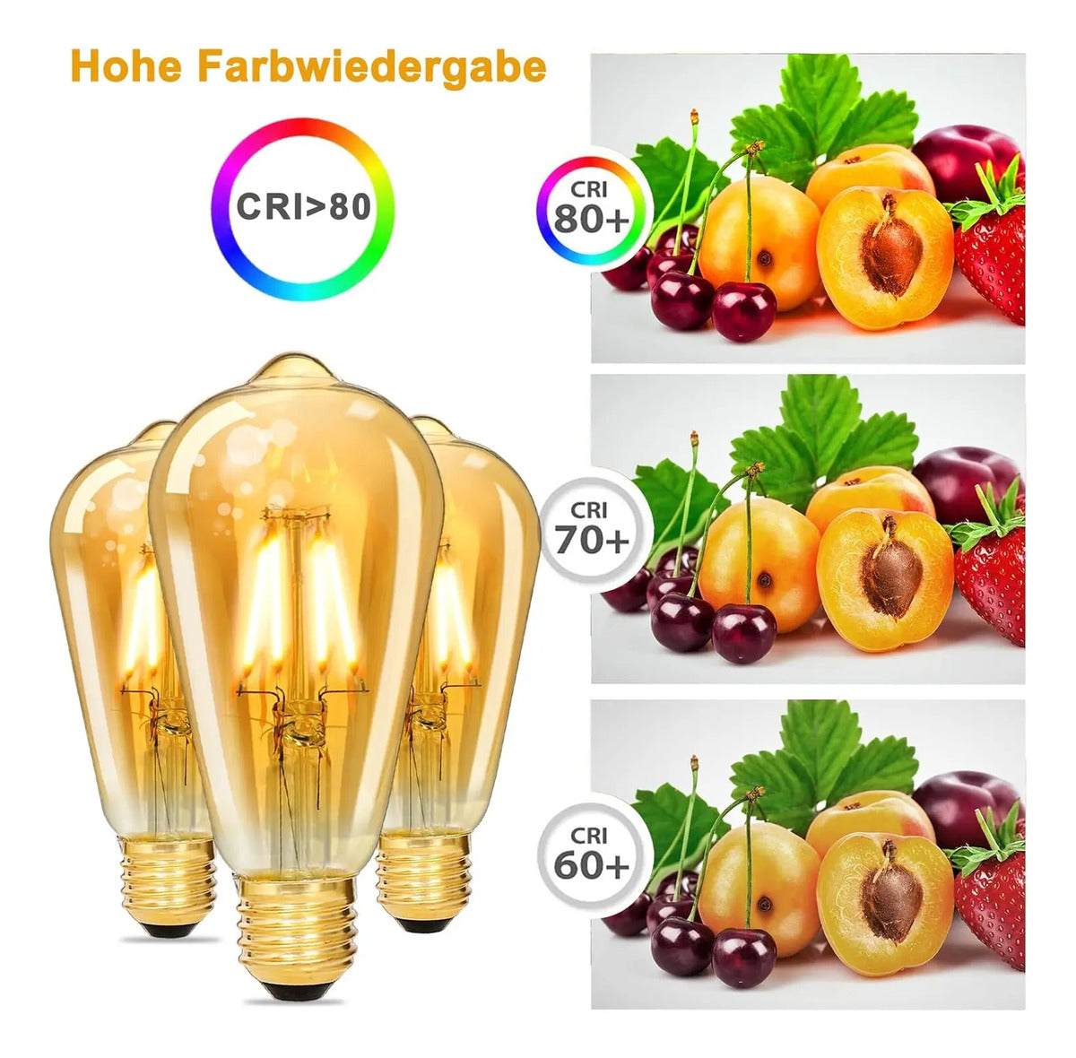 Ampolleta Led Filamento 4w Retro St64 Vintage E27