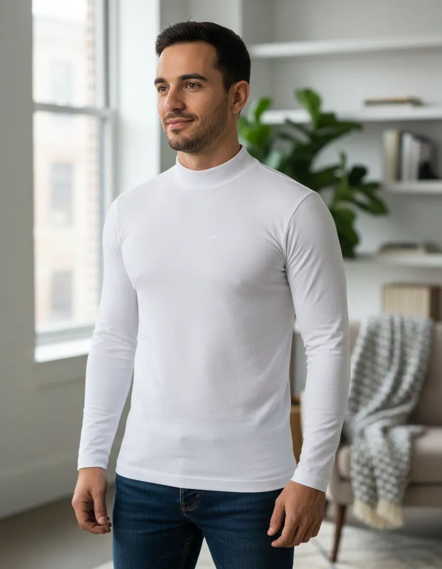 Camiseta Bambú Hombre Cuello Alto Primera Capa Slim Fit