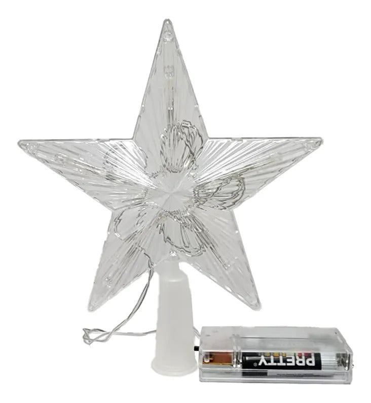 Estrellas Led 15cm y 21cm Para Árbol De Navidad Luces Led a Pilas Aa