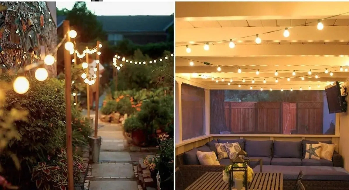Guirnalda 10 Ampolletas Led Multicolor Solar Terraza Patio