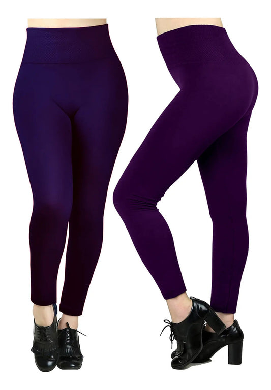 Calza Panty Leggins Polar Mujer Cintura Alta Elastizada