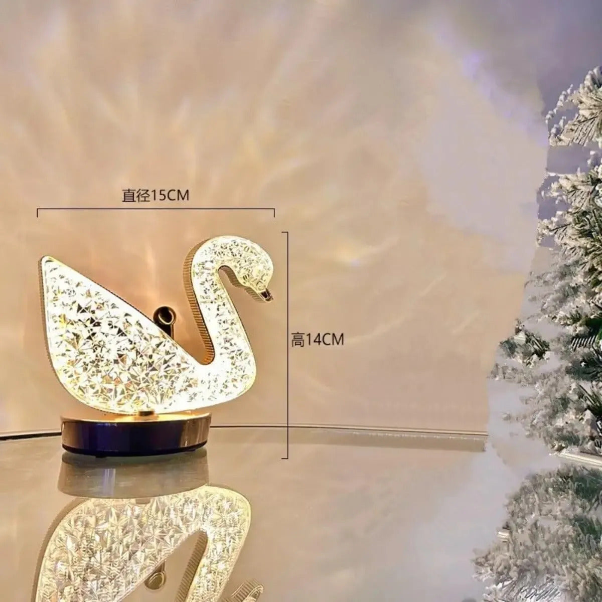 Lampara Escritorio Luz Led Decorativa Cisne Luna Estrella