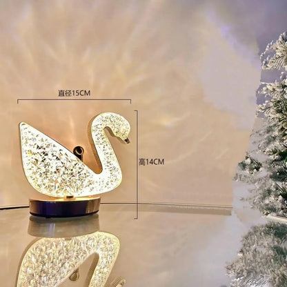 Lampara Escritorio Luz Led Decorativa Cisne Luna Estrella