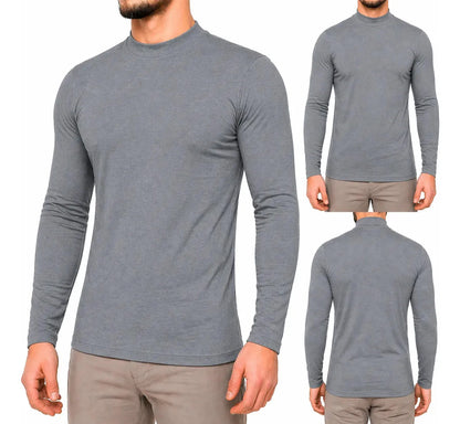 Camiseta Primera Capa Polar Hombre Cuello Semi Alto Slim Fit
