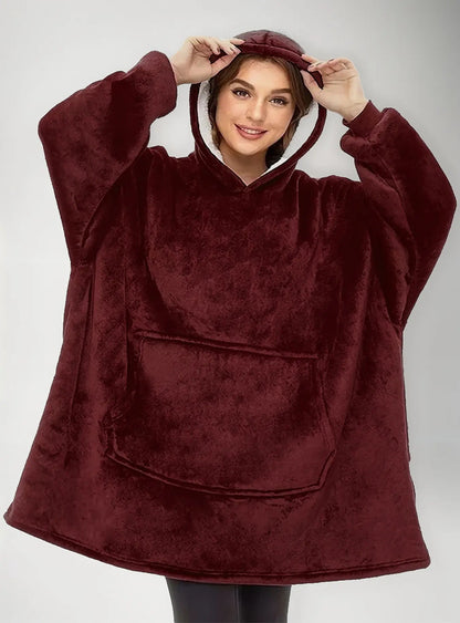 Poleron Sherpa Capucha Huggle Hoodie Chiporro Oversize Xxl