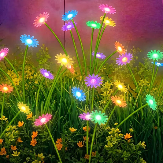 Pack 2 Luz Solar Decorativa Margaritas De 8 Led De Jardín