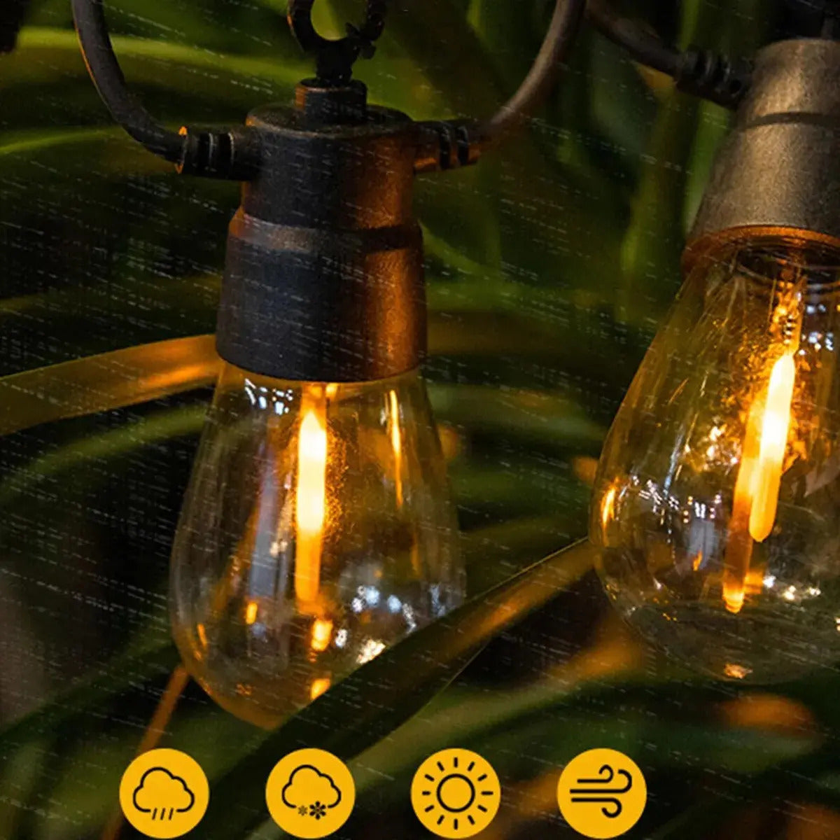 Guirnalda Led Solar 10 M Y 10 Ampolletas Exterior + Control