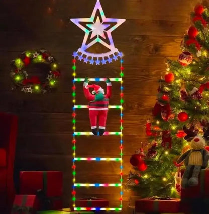 Viejo Pascuero En Escalera 1.6m Con Luces Led Solares