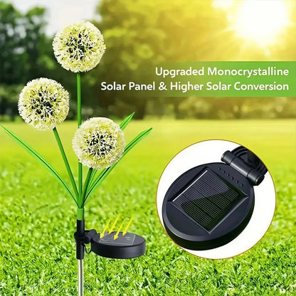 X2 Luces Led Solar Diente De Leon 3l Decoracion Patio Calido