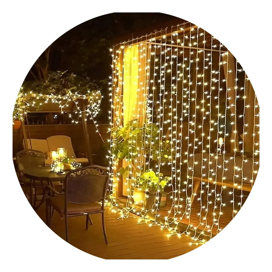 Cortina Solar 3x2 Mts 200 Led Eventos Jardín Navidad