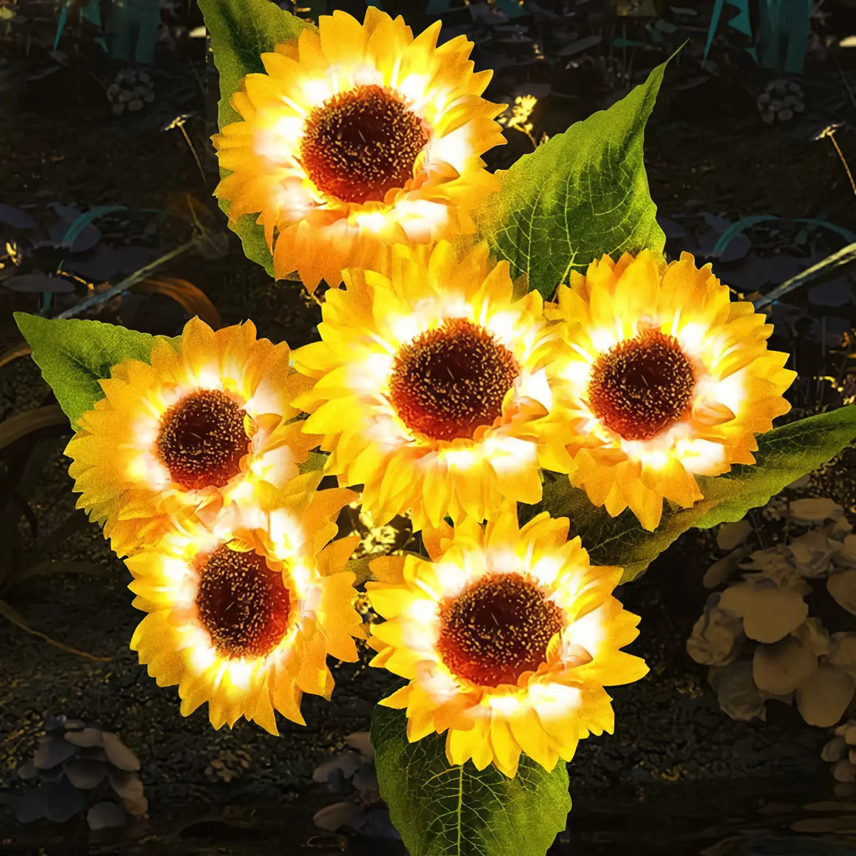 X2 Girasoles Led Solares Decoracion Patio Cesped Calido