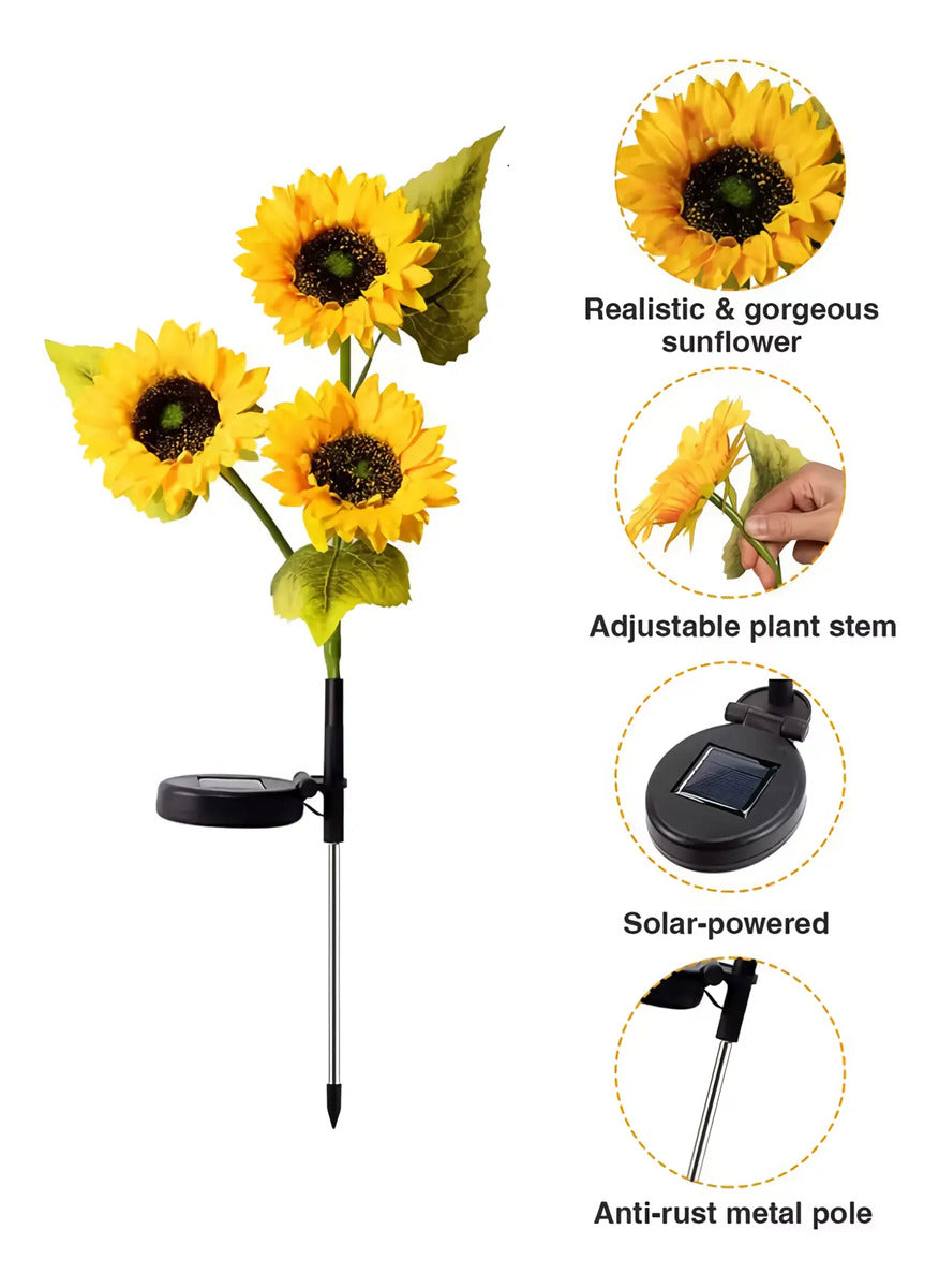X2 Girasoles Led Solares Decoracion Patio Cesped Calido