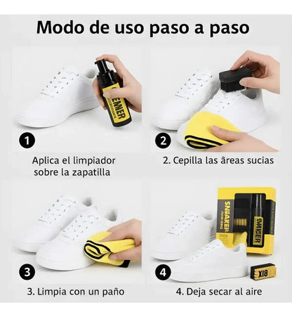 Kit Limpieza Zapatilla Espuma Limpiadora Blanqueadora 4 En 1