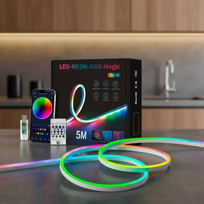 Tira LED Neón RGB Magic 5M IP67 USB con Bluetooth y Control