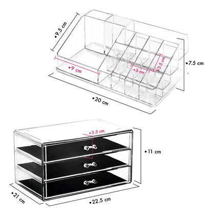 Organizador Acrilico Cosmeticos  Maquillaje Joyas Espejo