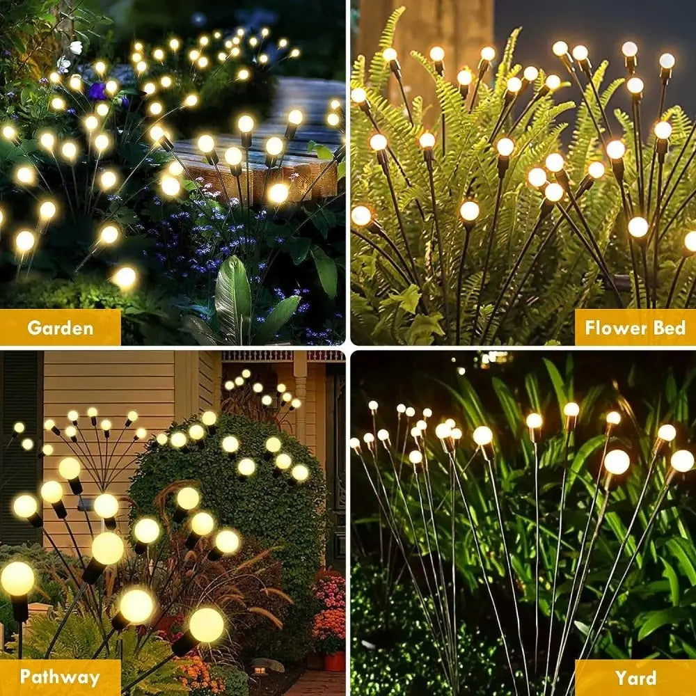 Pack 2 Luces LED Solares Luciérnaga 6 LED – Decoración para Jardín